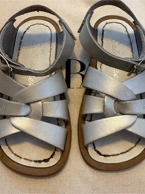 Salt Water Sandals by Hoy Metallic Silver Kids Sandals